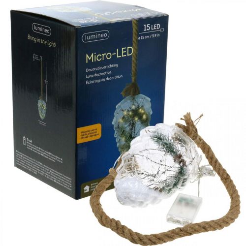 Floristik24 Cono Illuminato Decorazione di Natale Luci LED Timer H21cm