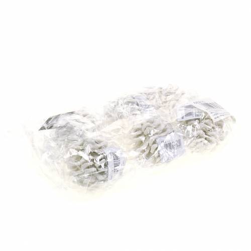 Floristik24 Coni addobbi per albero di Natale bianco glitter 9cm 6pz