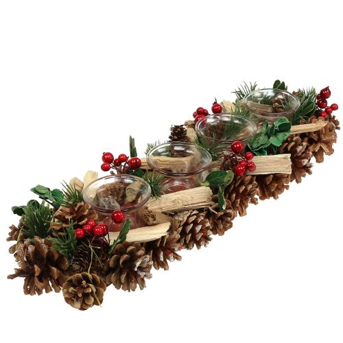 Floristik24 Composizione di candele natalizie natura 45cm
