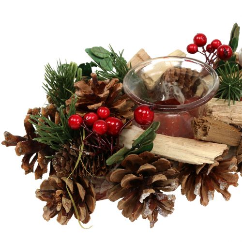 Floristik24 Composizione di candele natalizie natura 45cm