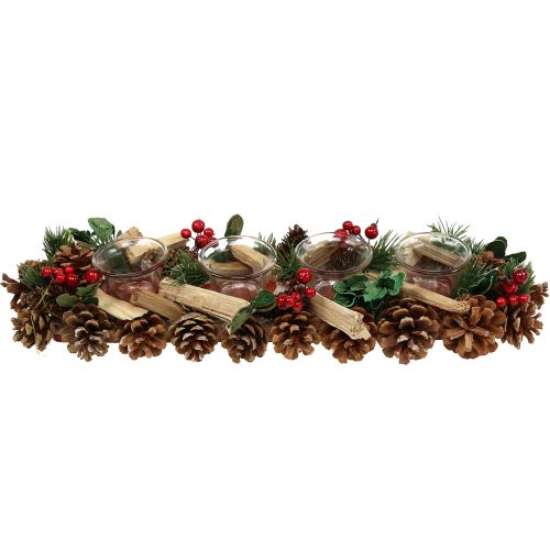 Floristik24 Composizione di candele natalizie natura 45cm