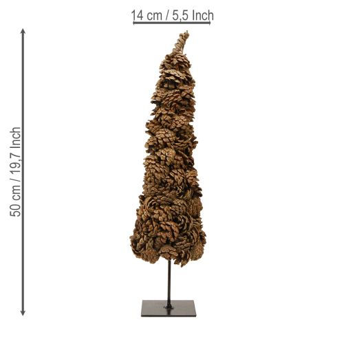 Prodotto Decorazione a cono per albero di Natale, naturale, 14×50cm