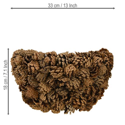 Prodotto Cesto porta piante conico con pigne naturali Ø33cm H17cm