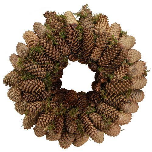 Prodotto Corona di coni con muschio Grande corona di coni di abete rosso Ø45 cm