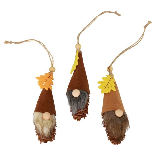 Floristik24 Ciondolo gnomo cono decorazione gnomo gnomo autunnale H10cm 6 pz