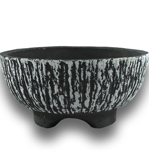 Floristik24 Ciotola in cemento rotonda Ø30cm corteccia