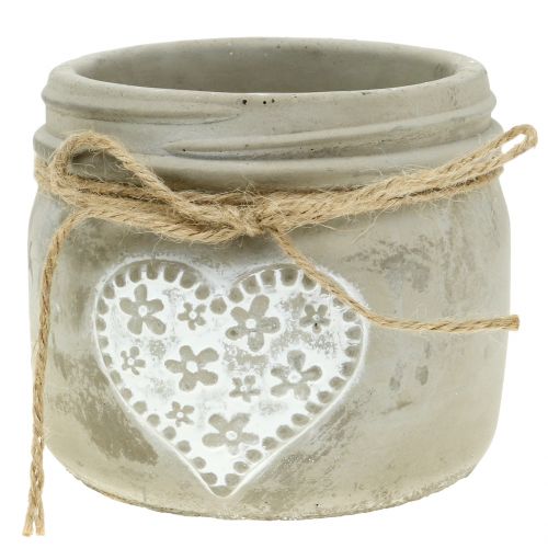 Floristik24 Cuore di vaso di cemento Ø11,5cm 3 pezzi