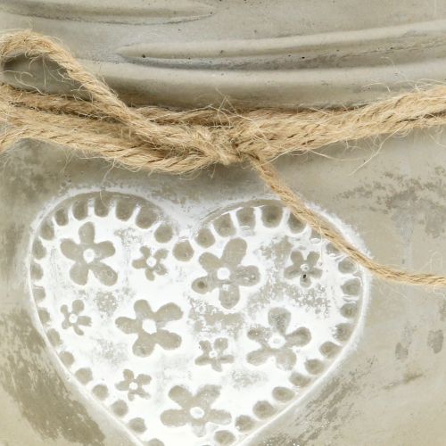 Floristik24 Cuore di vaso di cemento Ø11,5cm 3 pezzi