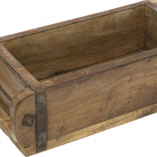 Prodotto Decorazione in legno aspetto vintage a forma di mattone marrone, ruggine 31×14,5 cm H9 cm