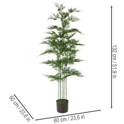 Bambù artificiale, verde, 132 cm, pianta da appartamento | Floristik24.it