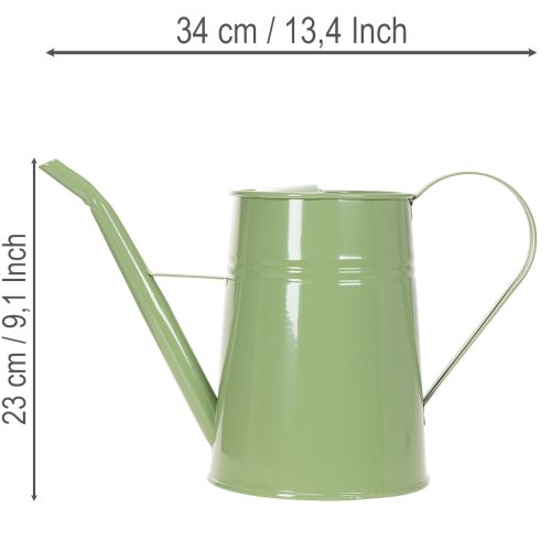 Annaffiatoio vintage in metallo per interni, verde menta, 1,7 l, vaso decorativo, design retrò, H23 cm | Floristik24.it