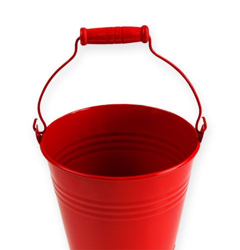 Floristik24 Secchi decorativi in zinco rossi Ø14, H12cm 6 pezzi