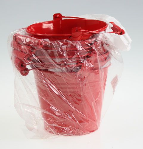 Floristik24 Secchi decorativi in zinco rossi Ø14, H12cm 6 pezzi