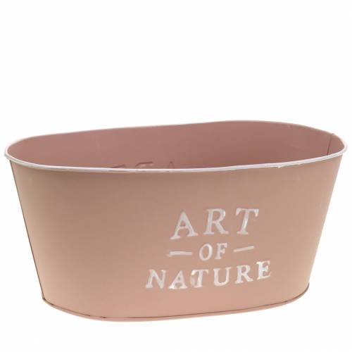 Prodotto Portafiori ovale in zinco rosa antico 27×18 cm H12,5 cm