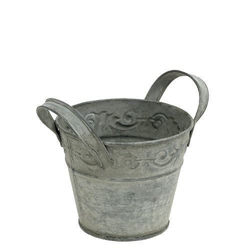 Floristik24 Vaso in zinco Ø12cm H10cm grigio lavato