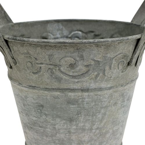 Floristik24 Vaso in zinco Ø12cm H10cm grigio lavato