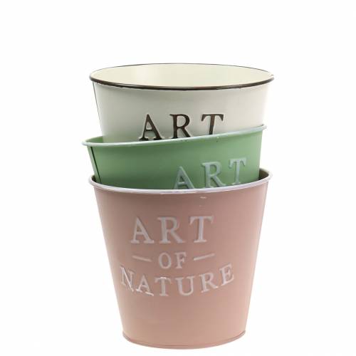 Floristik24 Vaso di fiori di zinco Ø15cm H13,5cm Diversi colori