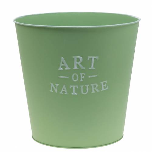 Vaso da fiori in zinco fioriera in metallo verde menta Ø22cm H21cm