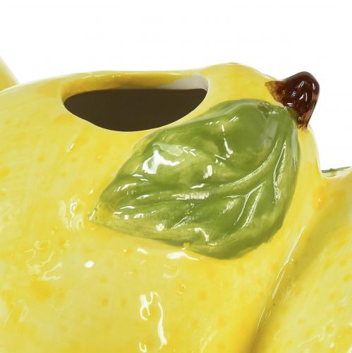 Floristik24 Vaso decorativo limone ceramica 3 aperture 21,5x11x8cm