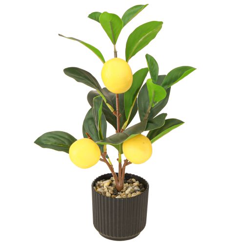 Prodotto Albero di limone in vaso artificiale in verde giallo H28cm