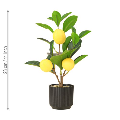 Prodotto Albero di limone in vaso artificiale in verde giallo H28cm