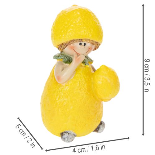 Prodotto Statuette di bambini a forma di limone, dolci decorazioni da tavola estive in stile vintage, per soggiorni e balconi, 9 cm, 3 pezzi