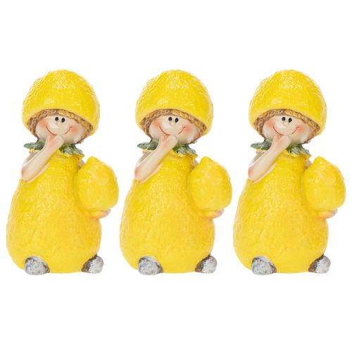 Prodotto Statuette di bambini a forma di limone, dolci decorazioni da tavola estive in stile vintage, per soggiorni e balconi, 9 cm, 3 pezzi