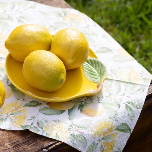 Prodotto Piatto decorativo Lemon piatto in ceramica giallo limone 20×16 cm