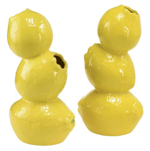 Prodotto Vaso limone vaso porta fiori giallo decoro estivo in ceramica H20cm