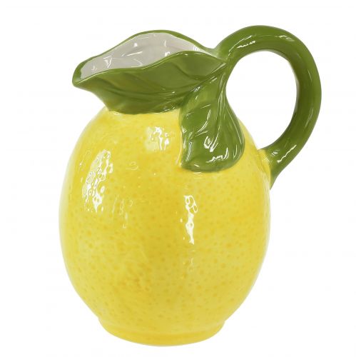 Floristik24 Vaso limone brocca decorativa in ceramica giallo limone H18,5 cm