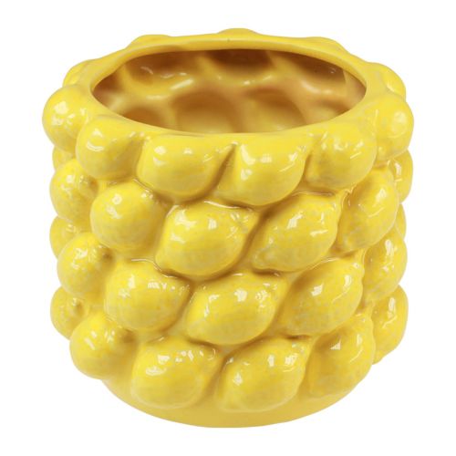 Prodotto Vaso porta limone fioriera in ceramica giallo limone Ø17cm H15cm