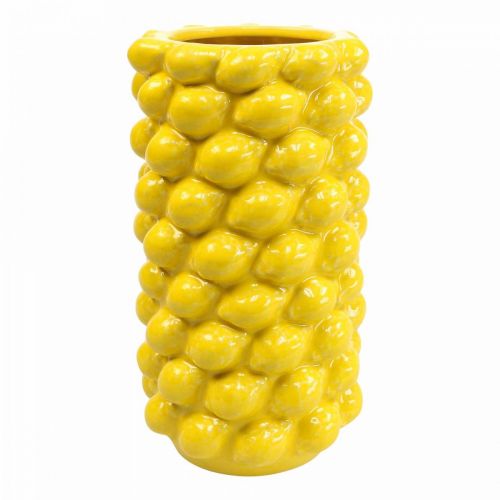 Floristik24 Vaso limone vaso giallo limone decoro estivo Ø15cm H30cm