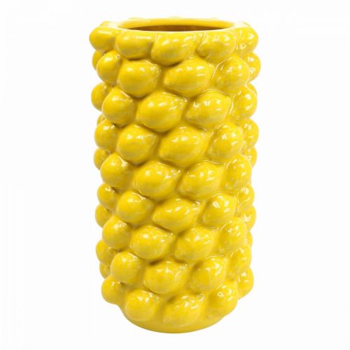 Floristik24 Vaso limone vaso giallo limone decoro estivo Ø15cm H30cm