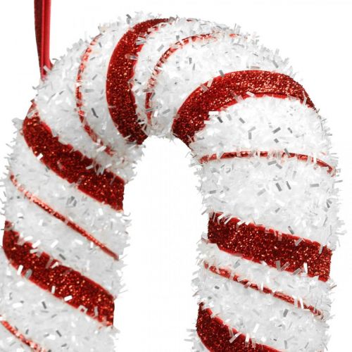 Prodotto Bastoncino di zucchero decorativo natalizio a strisce bianche rosse H34cm