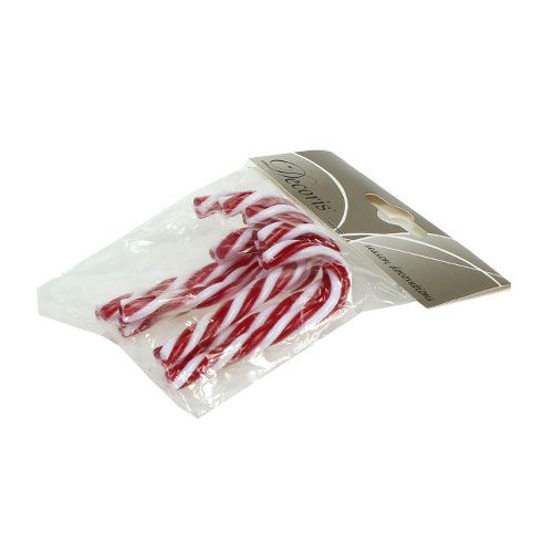 Floristik24 Bastoncino di zucchero rosso, bianco 7,5 cm 6 pezzi