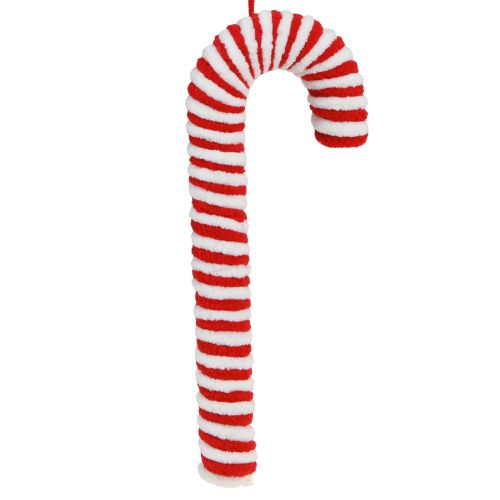Prodotto Decorazione bastoncini di zucchero Natale in pile bianco rosso H22cm 6 pz