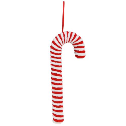 Prodotto Decorazione bastoncini di zucchero Natale in pile bianco rosso H22cm 6 pz