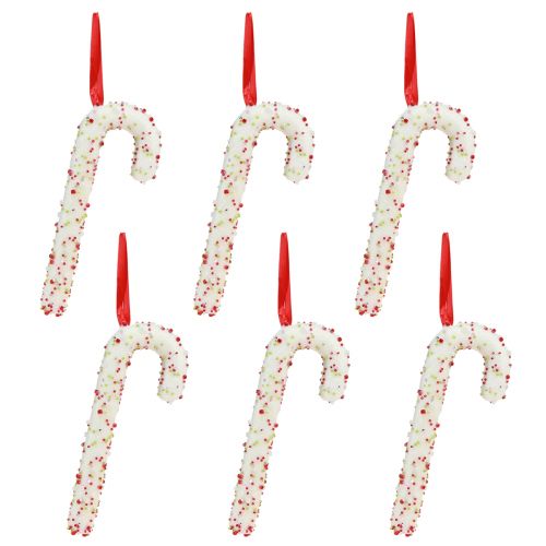 Prodotto Decorazione bastoncino di zucchero da appendere in bianco, colorato, H20cm, 6 pezzi