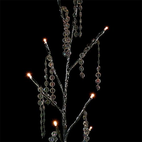 Floristik24 Ramo argento con diamanti LED 75cm set di 2