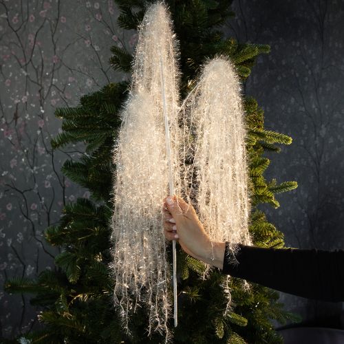 Ramo invernale artificiale bianco con effetto neve e brina, 70 cm | Floristik24.it