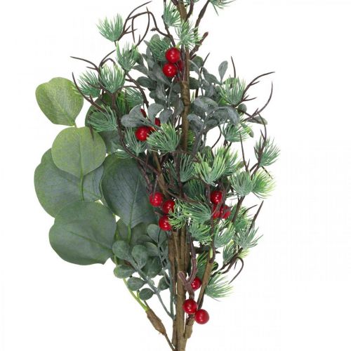 Floristik24 Ramo natalizio artificiale verde bacche rosse decorazione 70cm
