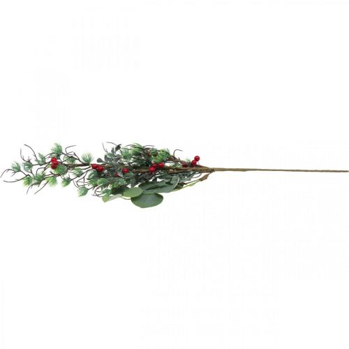 Floristik24 Ramo natalizio artificiale verde bacche rosse decorazione 70cm