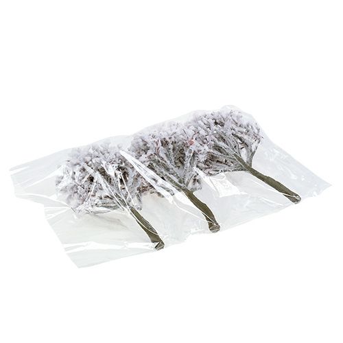 Floristik24 Ramo con neve 22 cm 3 pezzi