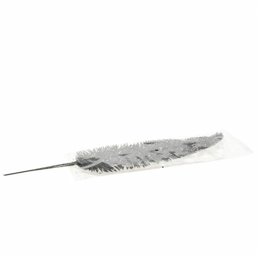Floristik24 Felce decorativa nera scintillante 3pz