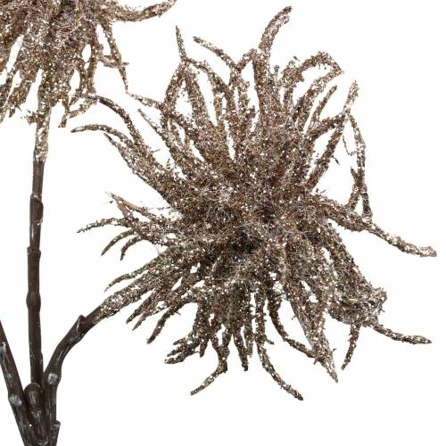 Prodotto Ramo di clematide artificiale champagne con glitter 46cm