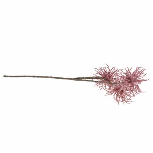 Floristik24 Ramo di clematide artificiale rosa con glitter 46cm