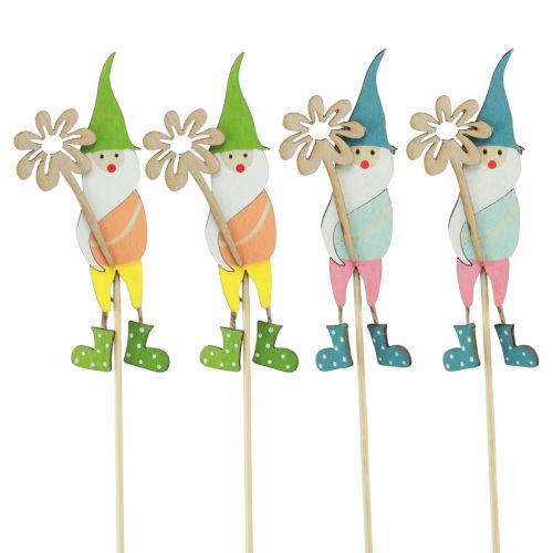 Floristik24 Decorazione nana con fiore spina fiore legno 4×10,5 cm 12pz