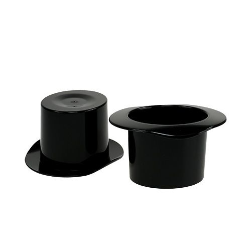 Floristik24 Cilindro nero 7 cm 9 pz