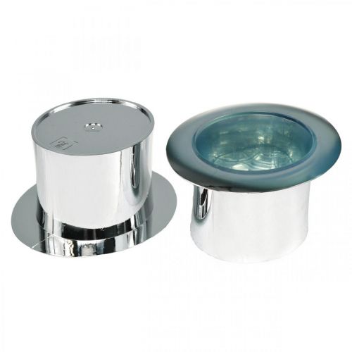 Floristik24 Cilindro per piantare, Capodanno, cappello decorativo, decorazione di Capodanno argento H6.5cm L12cm 9 pezzi