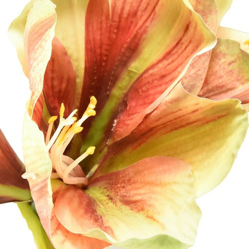 Prodotto Fiore di amaryllis artificiale in rosa e giallo - 66 cm - idea regalo ideale e decorazione elegante per interni